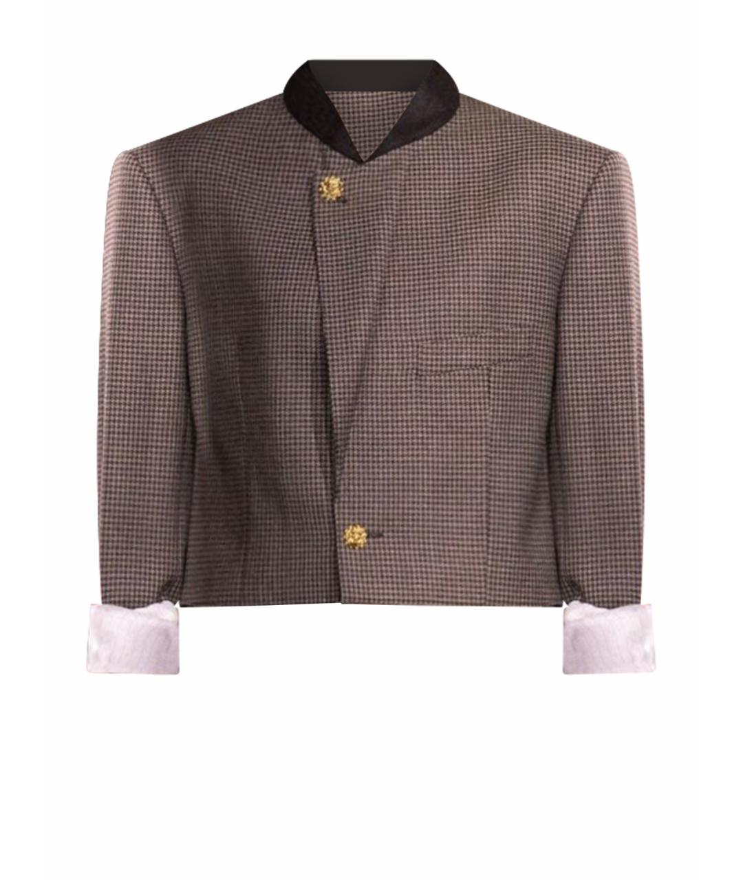CHANEL Коричневый шерстяной жакет/пиджак, фото 1