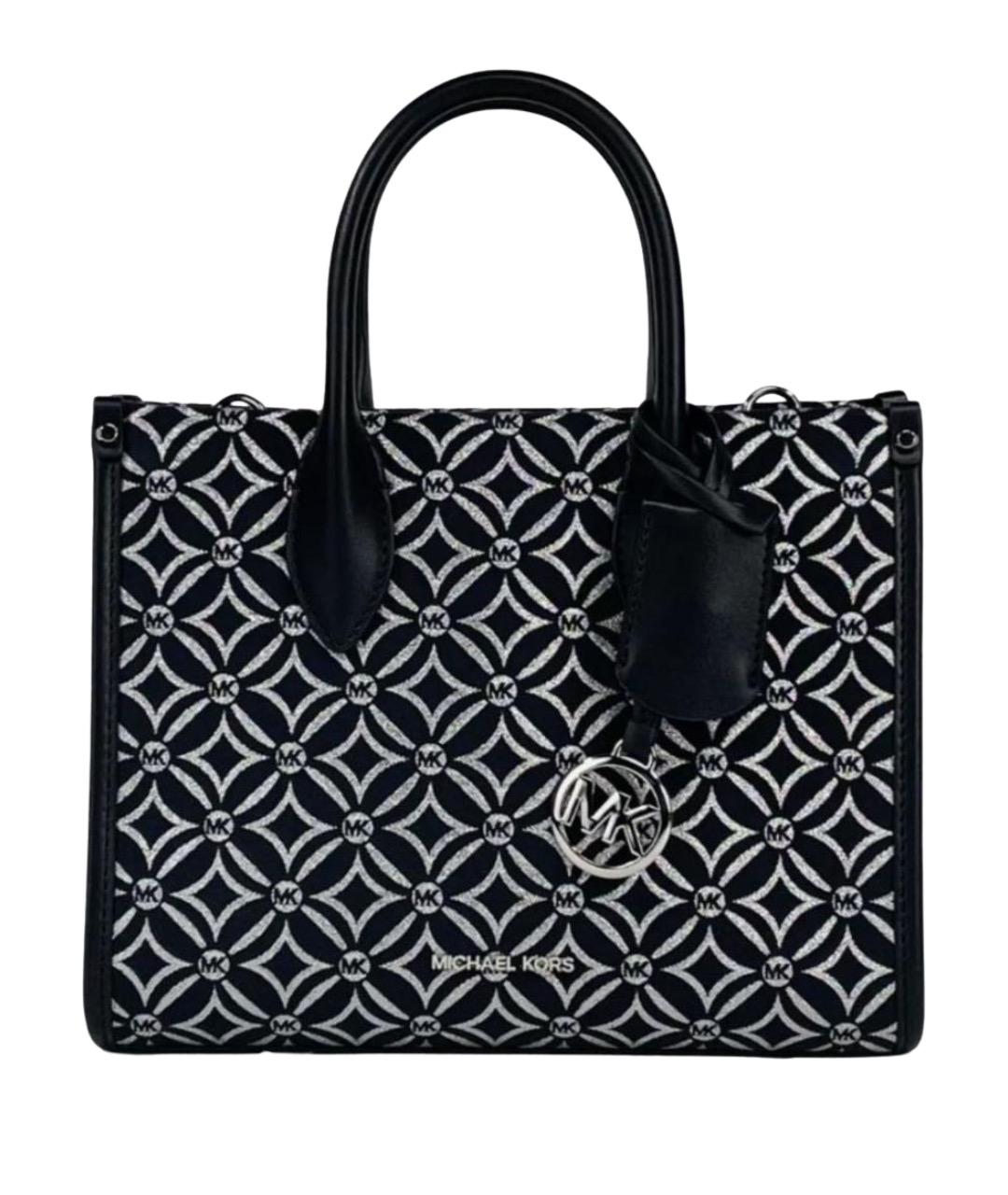 MICHAEL KORS Черная жаккардовая сумка с короткими ручками, фото 1