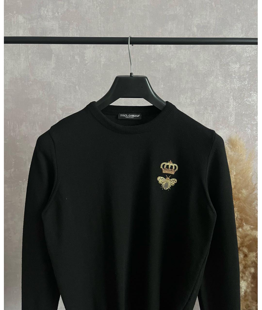 DOLCE&GABBANA Черный шерстяной джемпер / свитер, фото 3