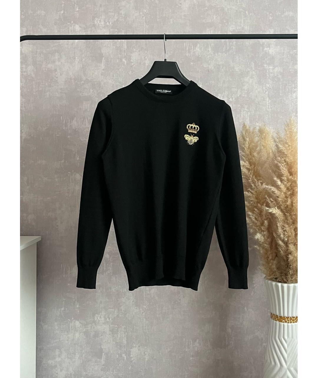 DOLCE&GABBANA Черный шерстяной джемпер / свитер, фото 4