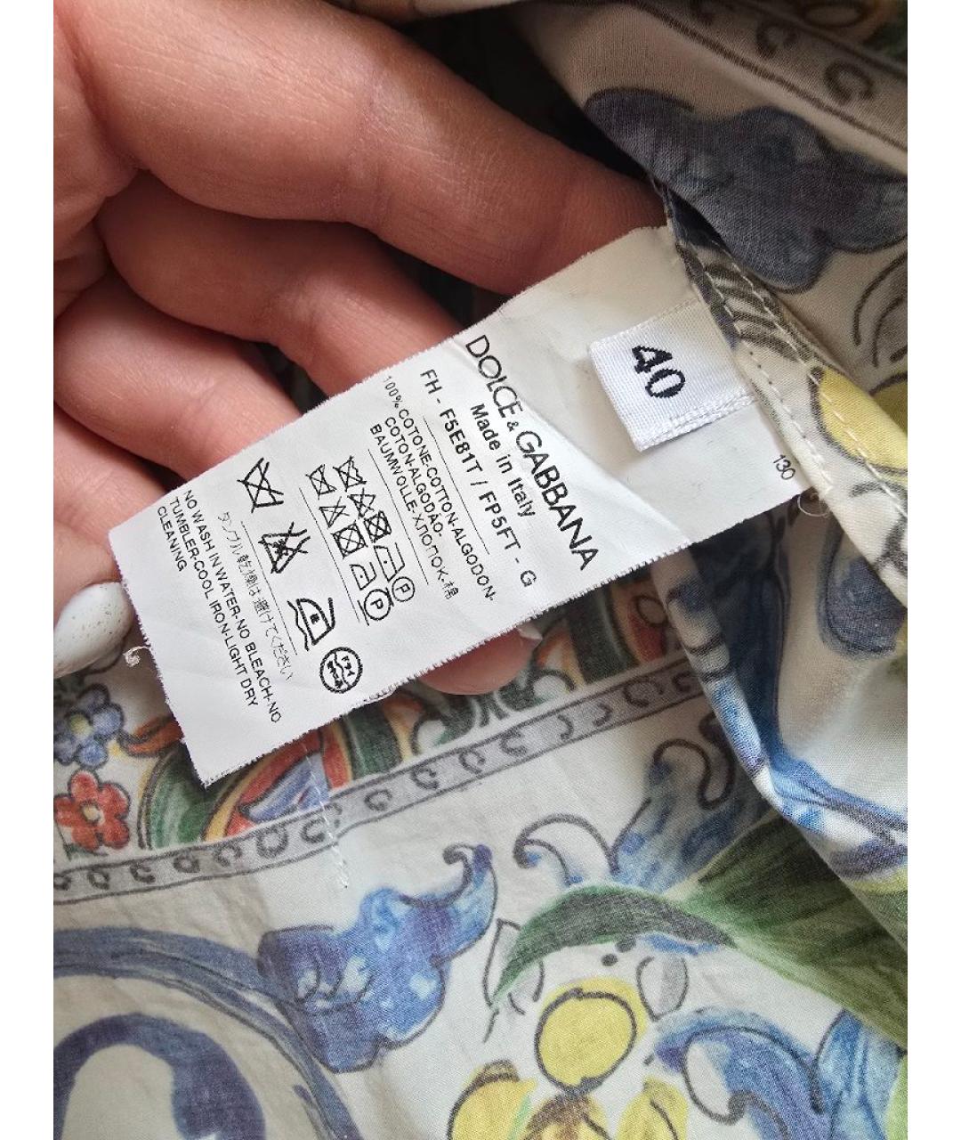 DOLCE&GABBANA Мульти хлопковая рубашка, фото 4