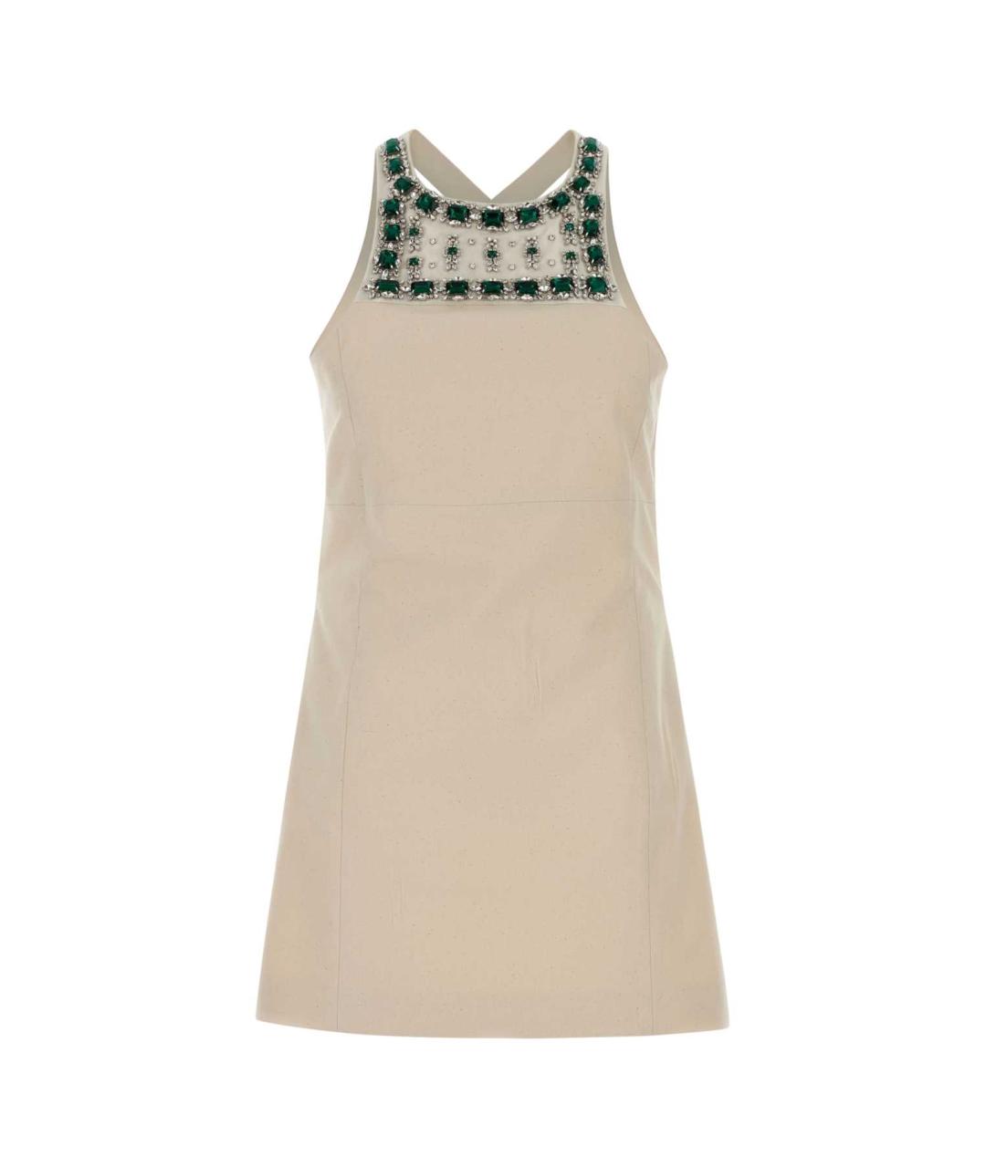 MIU MIU Белое хлопковое коктейльное платье, фото 1