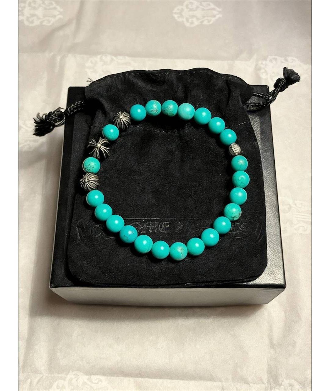 CHROME HEARTS Бирюзовый серебряный браслет, фото 6