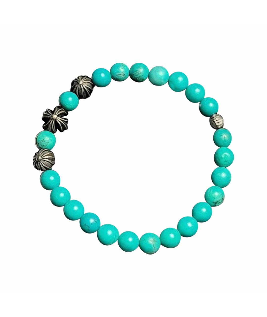 CHROME HEARTS Бирюзовый серебряный браслет, фото 1