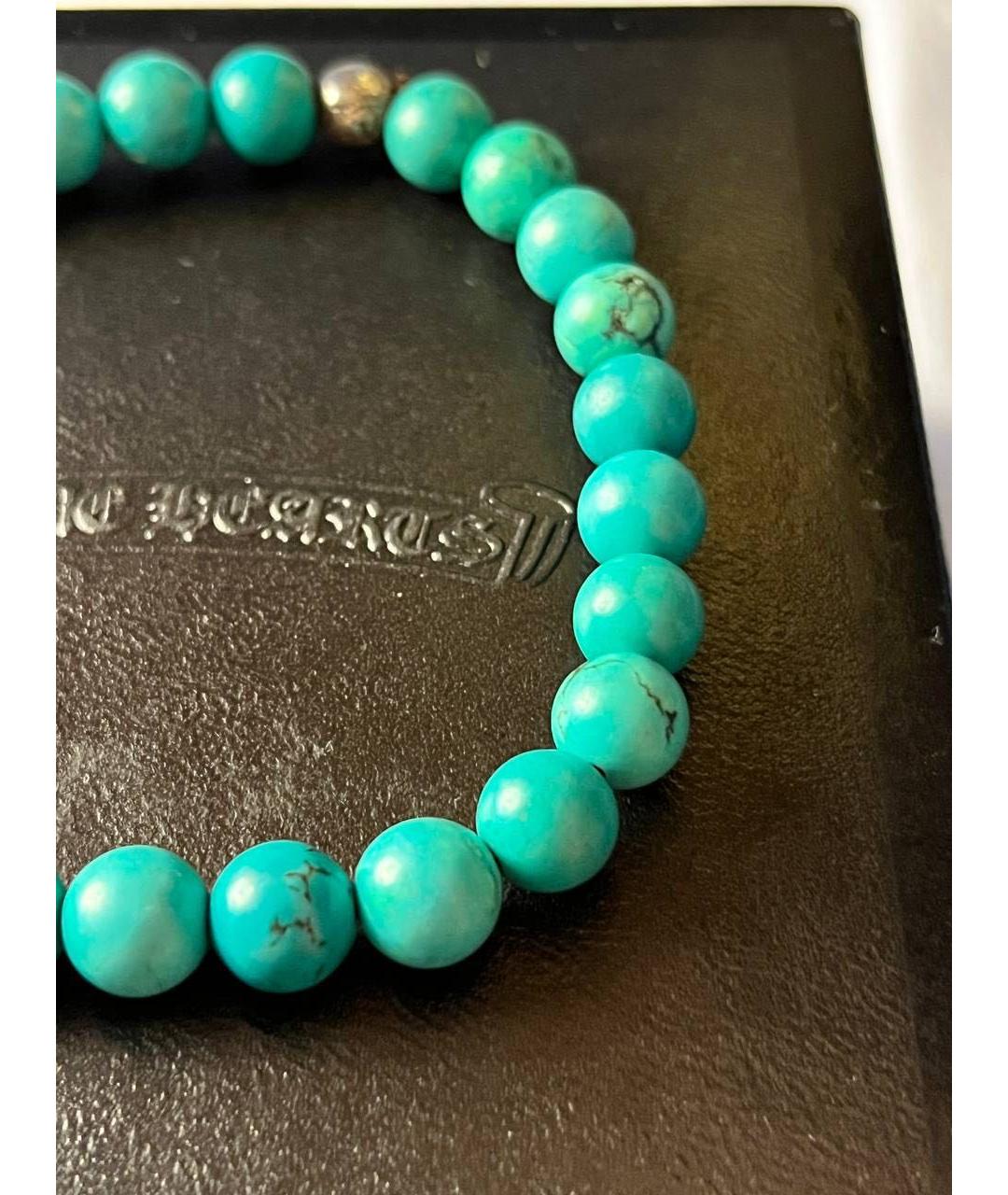 CHROME HEARTS Бирюзовый серебряный браслет, фото 3