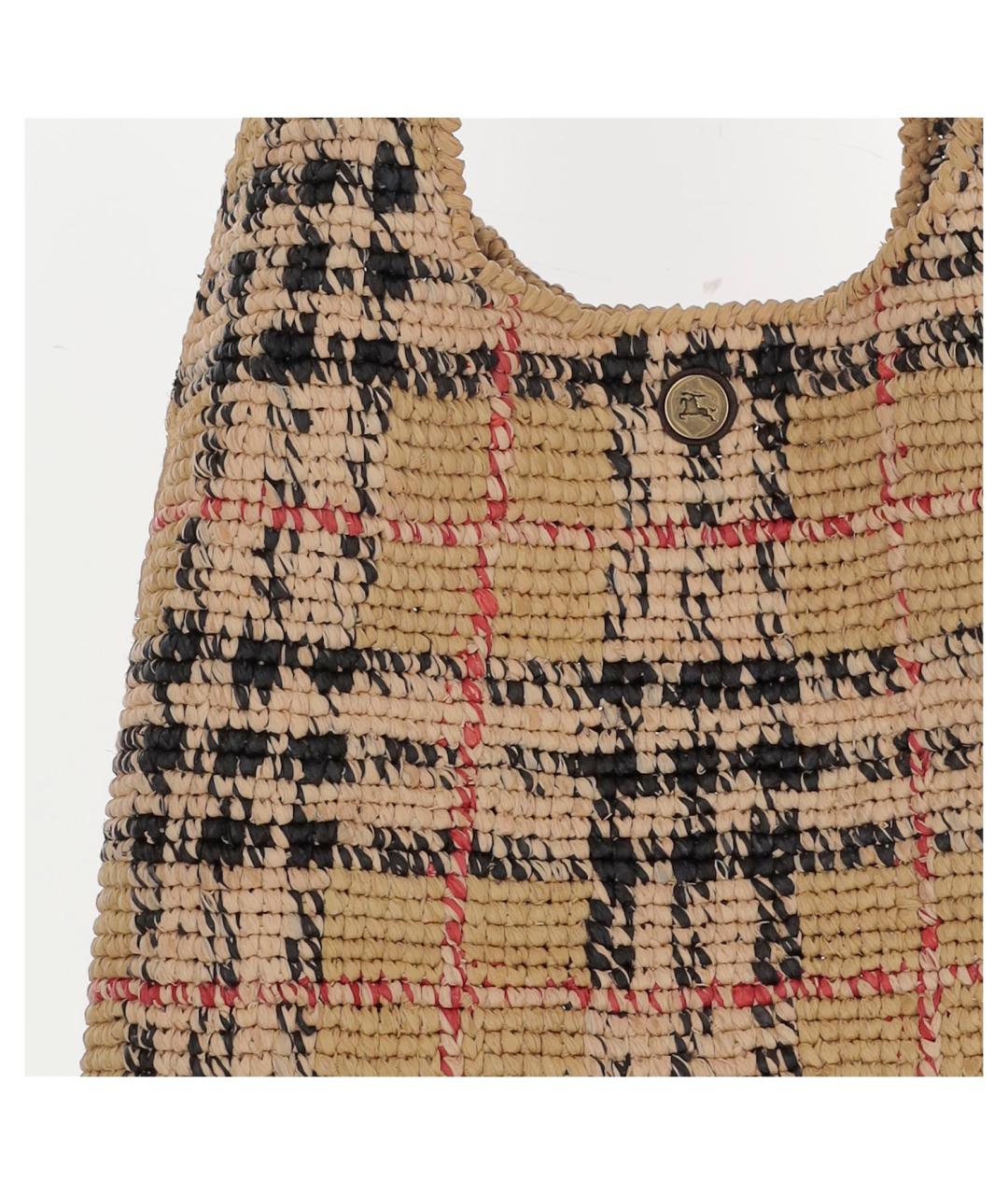 BURBERRY Бежевая пелетеная сумка через плечо, фото 4