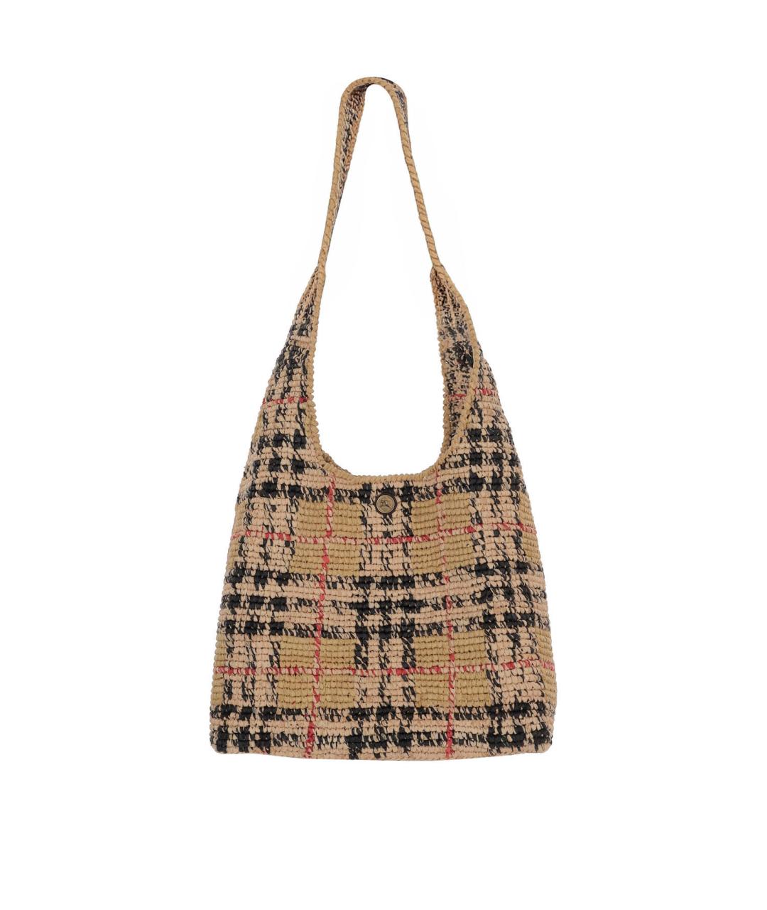 BURBERRY Бежевая пелетеная сумка через плечо, фото 1