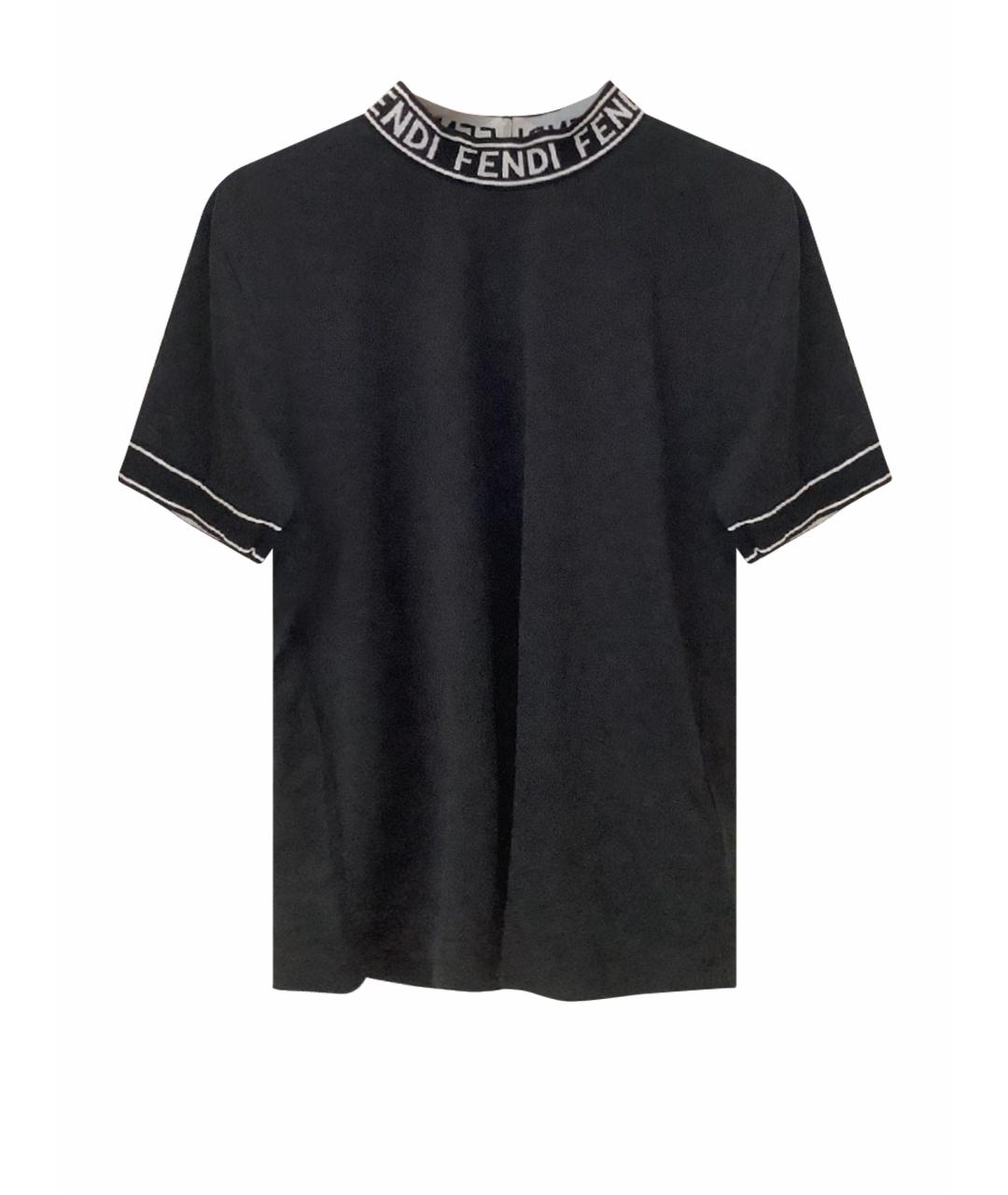 FENDI Черная хлопковая футболка, фото 1