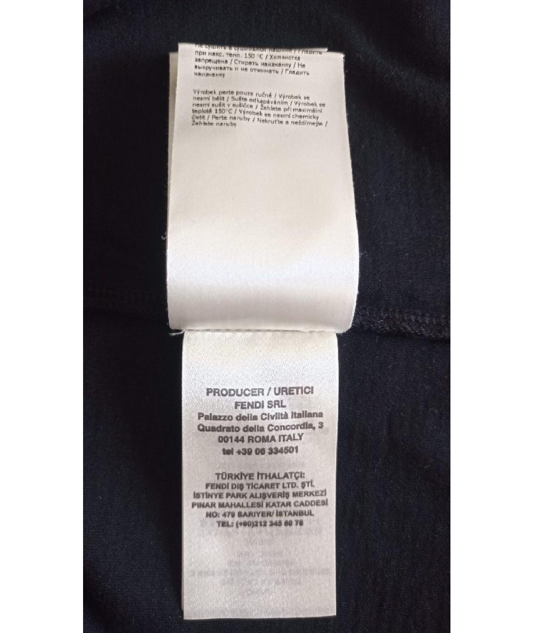FENDI Черная хлопковая футболка, фото 9