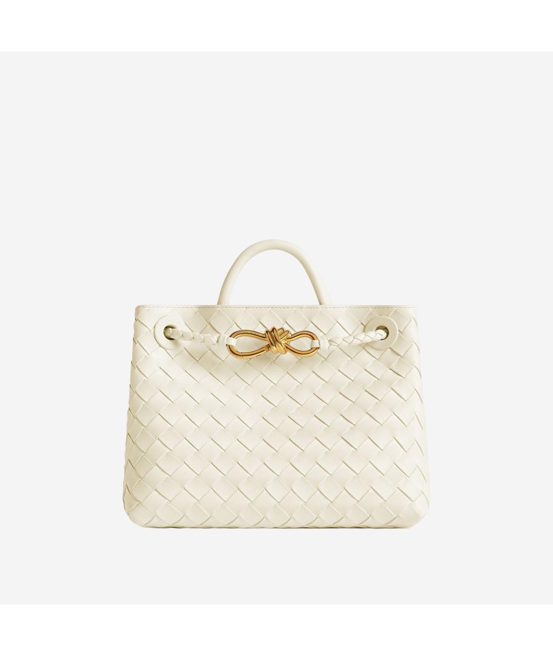 BOTTEGA VENETA Белая кожаная сумка тоут, фото 4