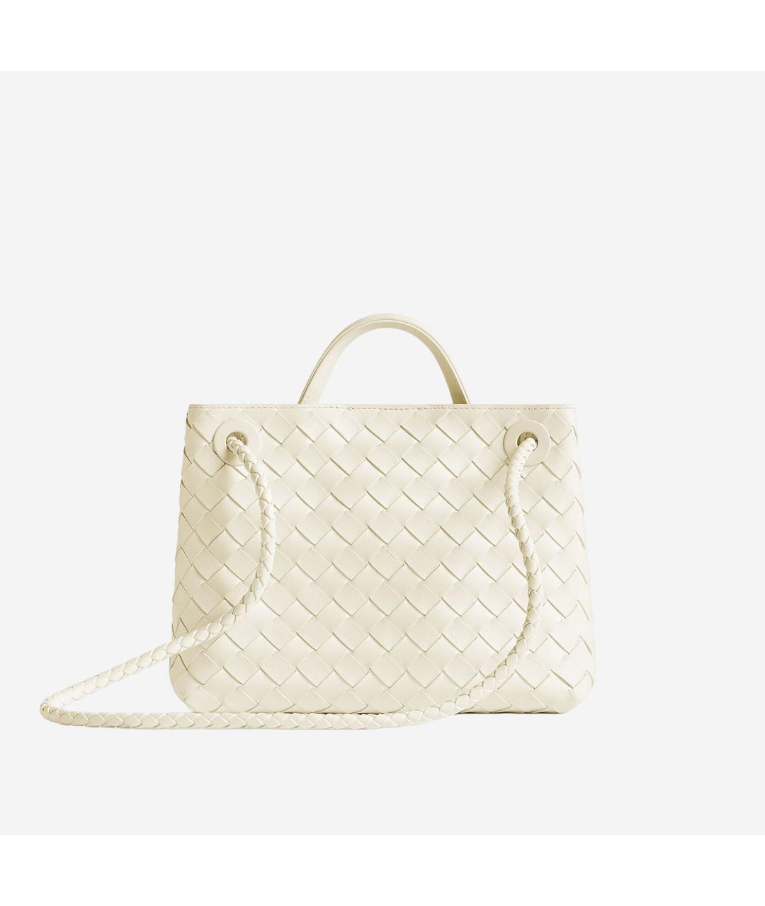 BOTTEGA VENETA Белая кожаная сумка тоут, фото 3