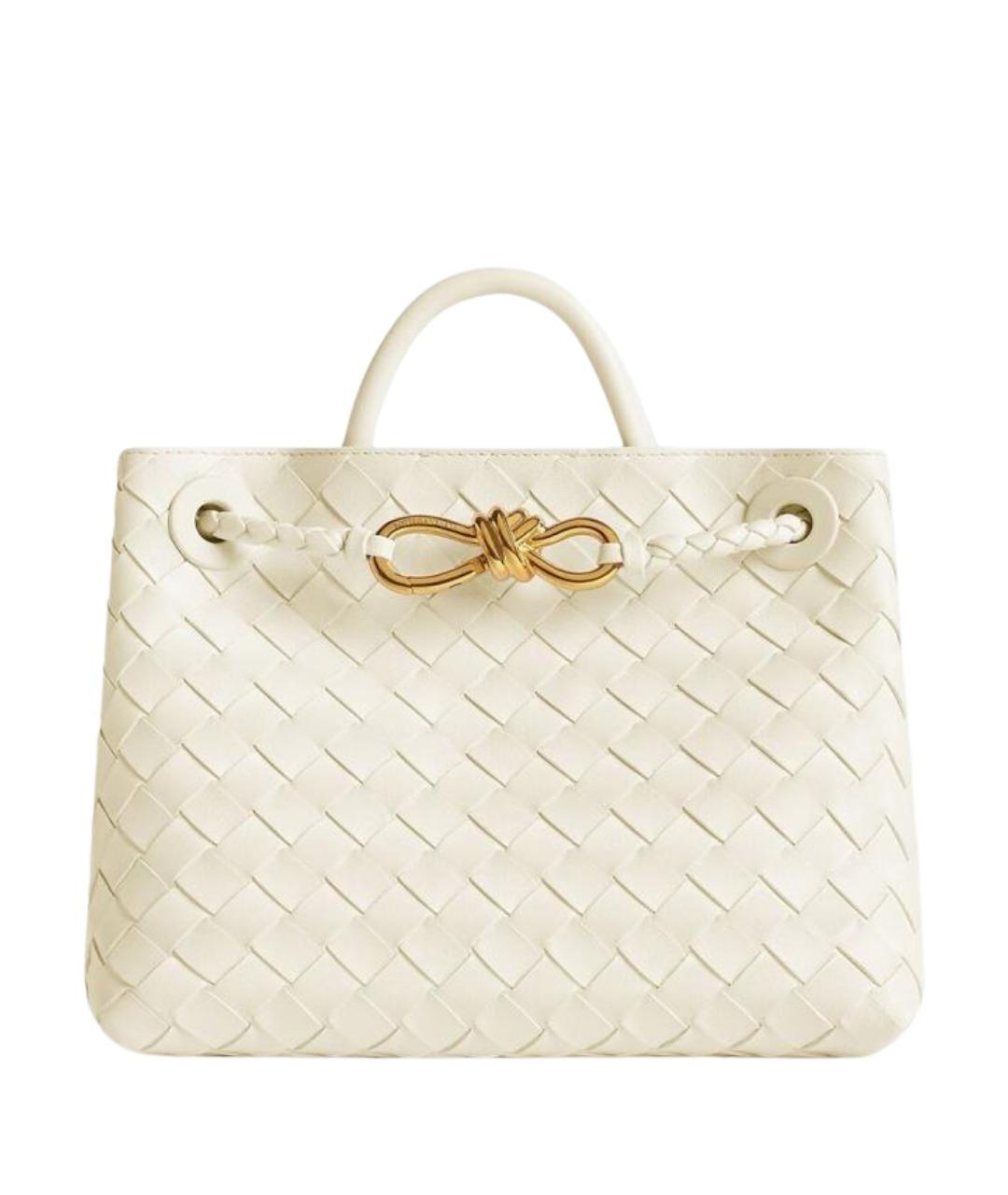 BOTTEGA VENETA Белая кожаная сумка тоут, фото 1