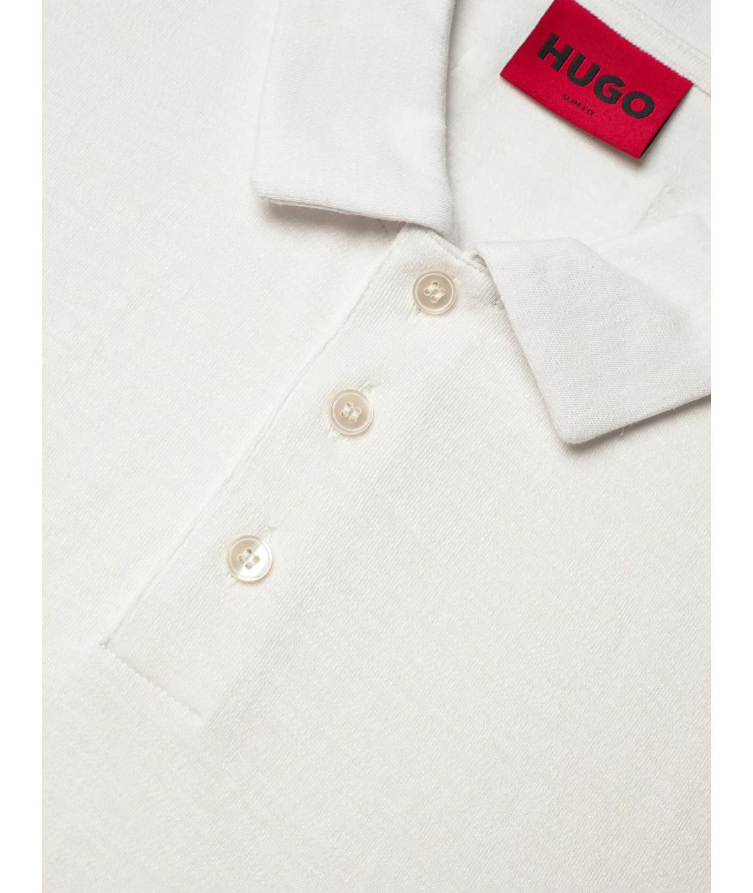 HUGO BOSS Белое поло с коротким рукавом, фото 3