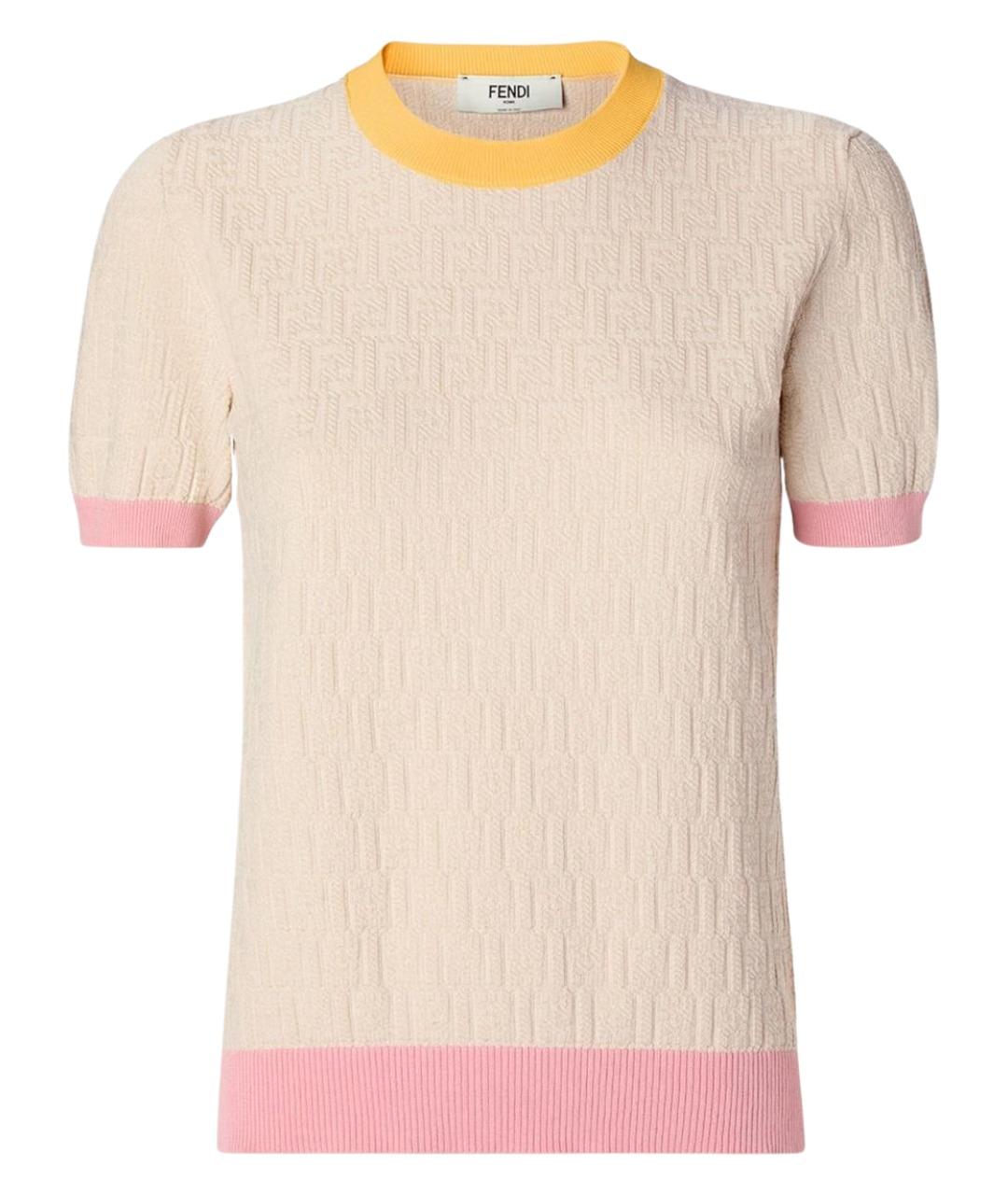 FENDI Бежевый хлопковый джемпер / свитер, фото 1