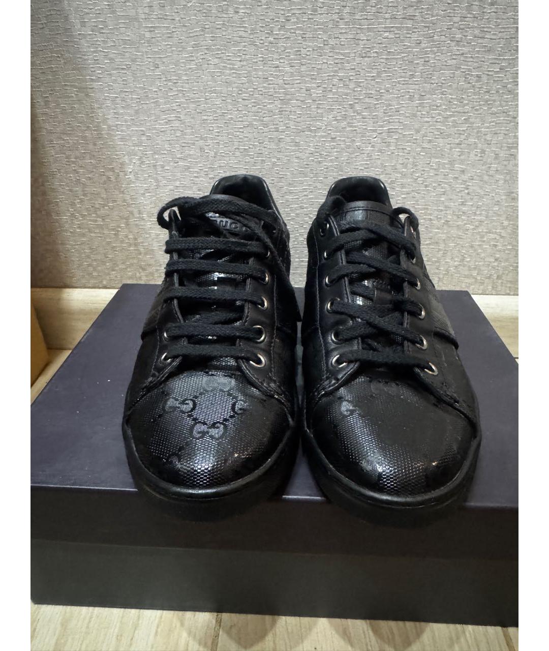 GUCCI Черные кожаные кеды, фото 2