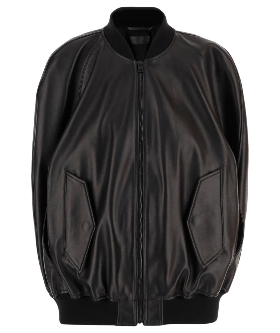 BALENCIAGA Черная кожаная куртка, фото 1