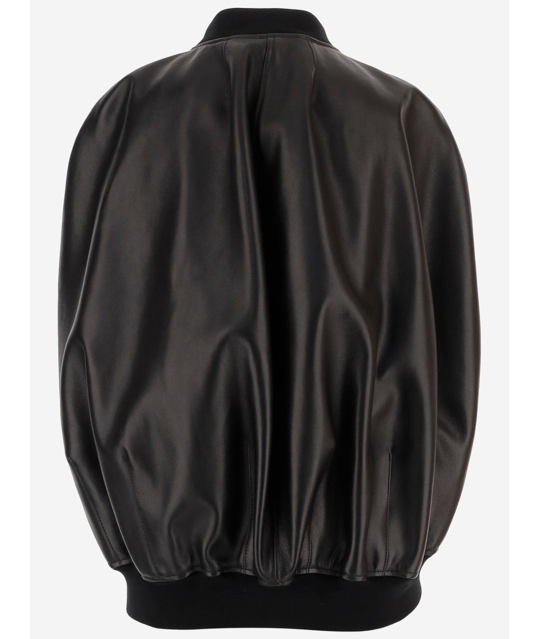 BALENCIAGA Черная кожаная куртка, фото 2