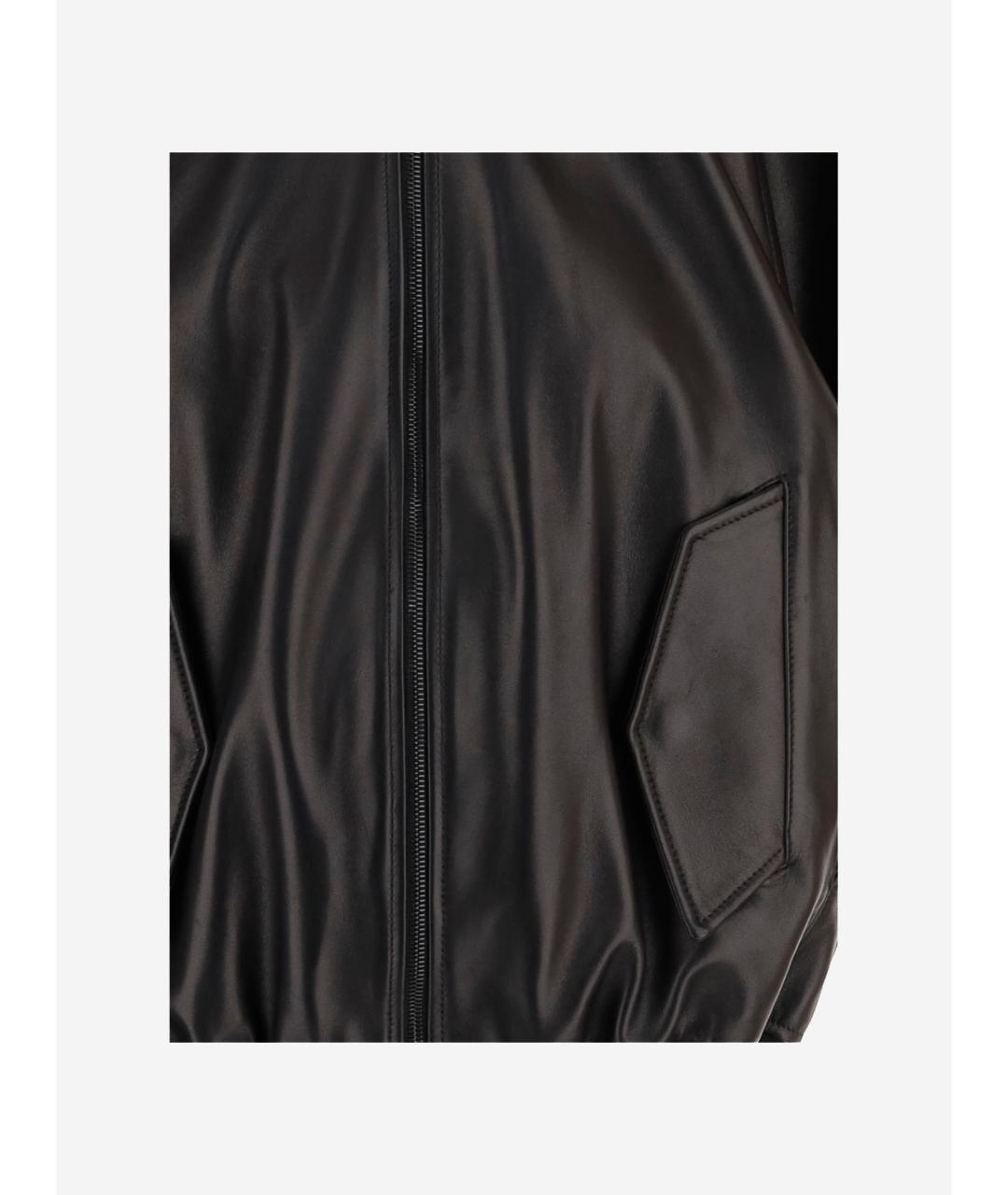 BALENCIAGA Черная кожаная куртка, фото 3