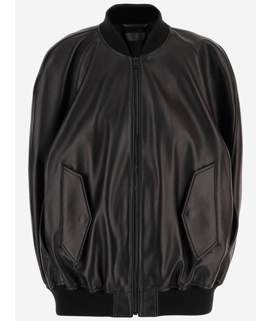 BALENCIAGA Черная кожаная куртка, фото 4