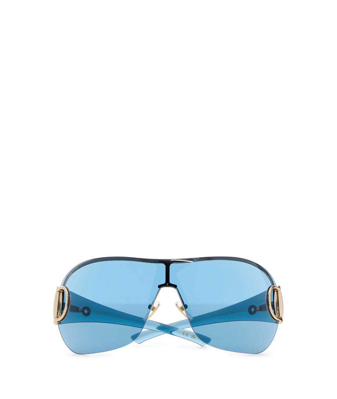 GUCCI Голубые металлические солнцезащитные очки, фото 2