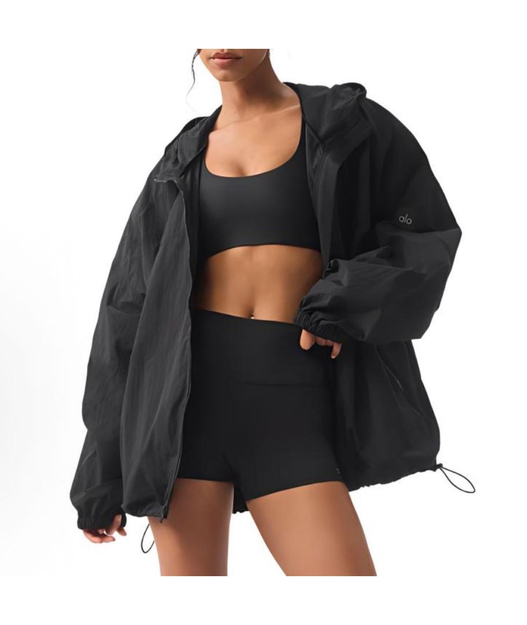 ALO YOGA Черная спортивная куртка, фото 3