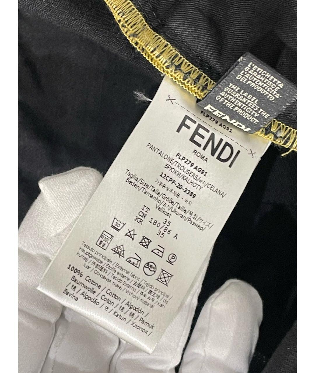 FENDI Черные хлопковые джинсы скинни, фото 6