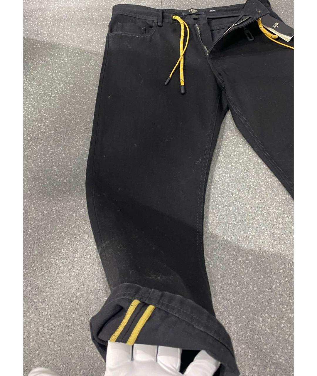 FENDI Черные хлопковые джинсы скинни, фото 8