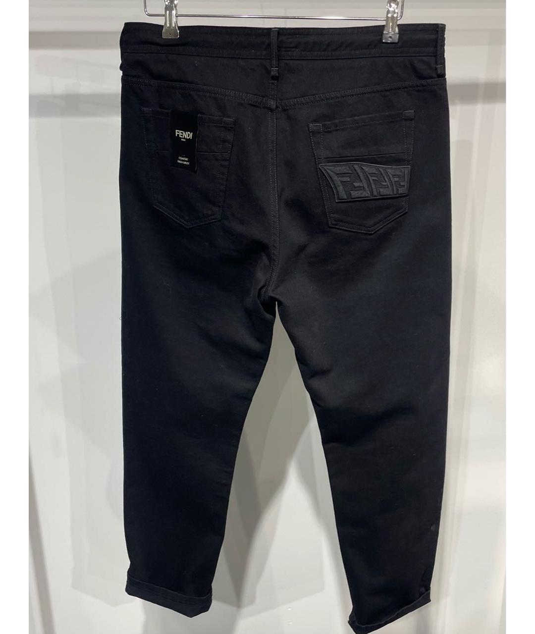 FENDI Черные хлопковые джинсы скинни, фото 2