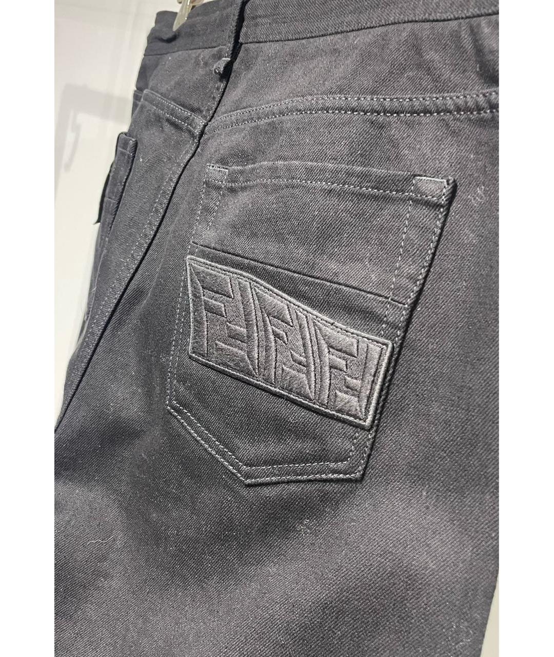 FENDI Черные хлопковые джинсы скинни, фото 4