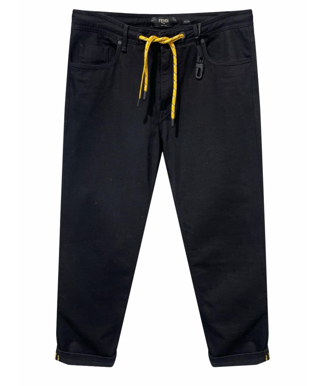 FENDI Черные хлопковые джинсы скинни, фото 1