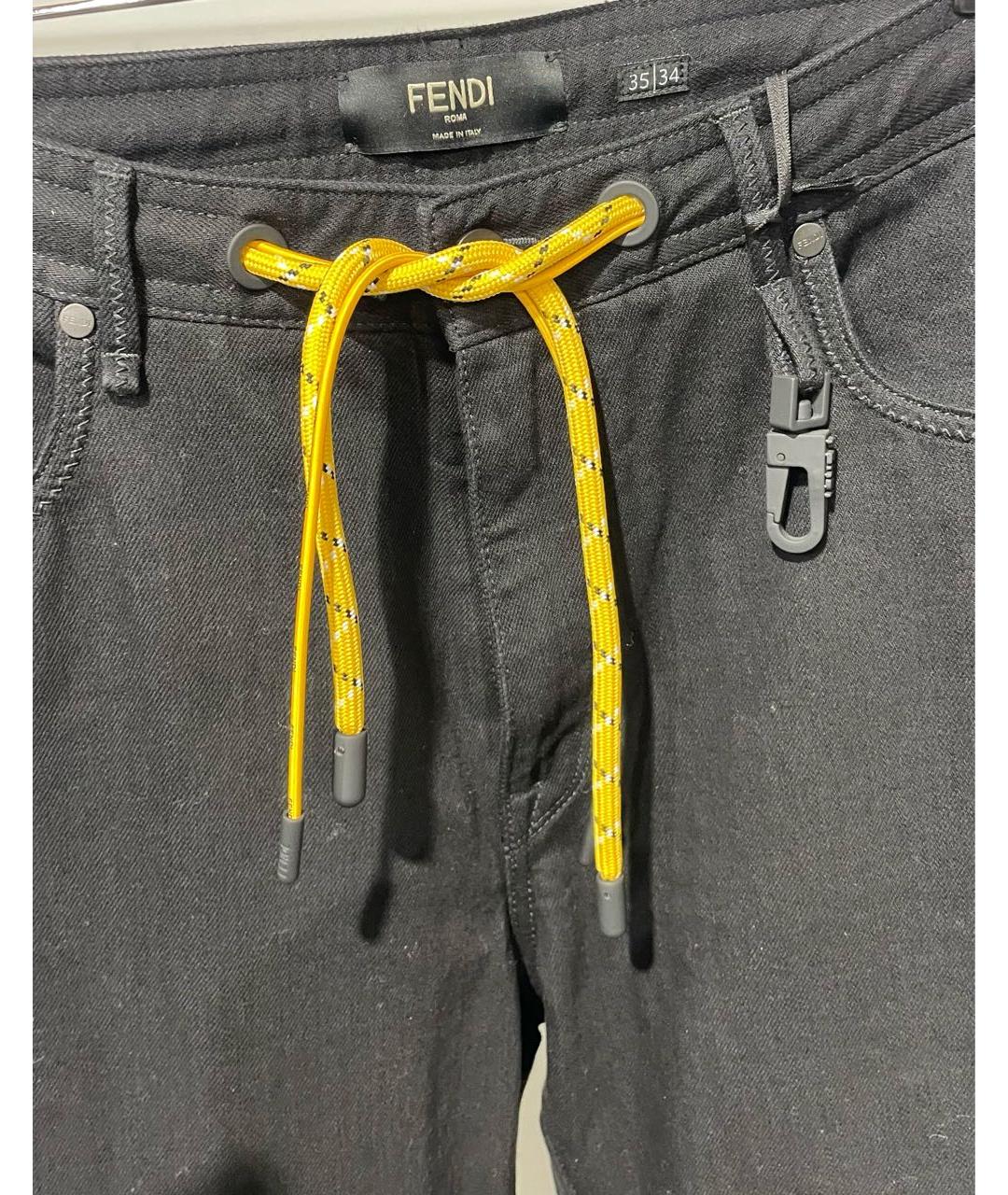 FENDI Черные хлопковые джинсы скинни, фото 5