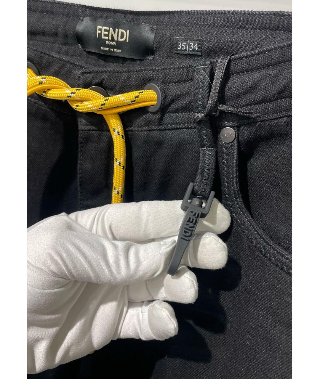 FENDI Черные хлопковые джинсы скинни, фото 3