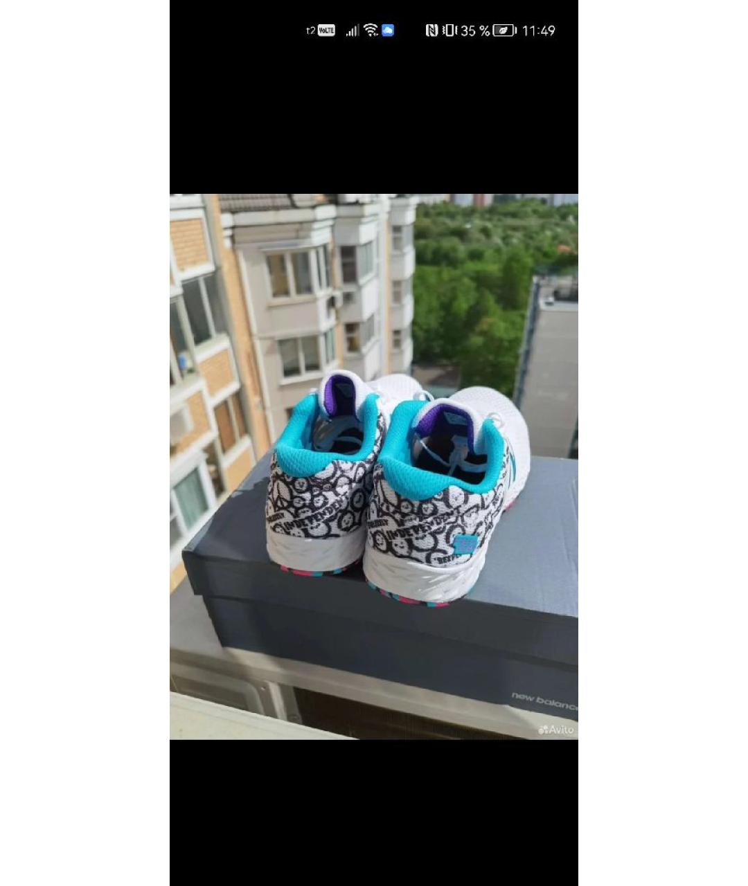 NEW BALANCE Белые текстильные кроссовки, фото 4