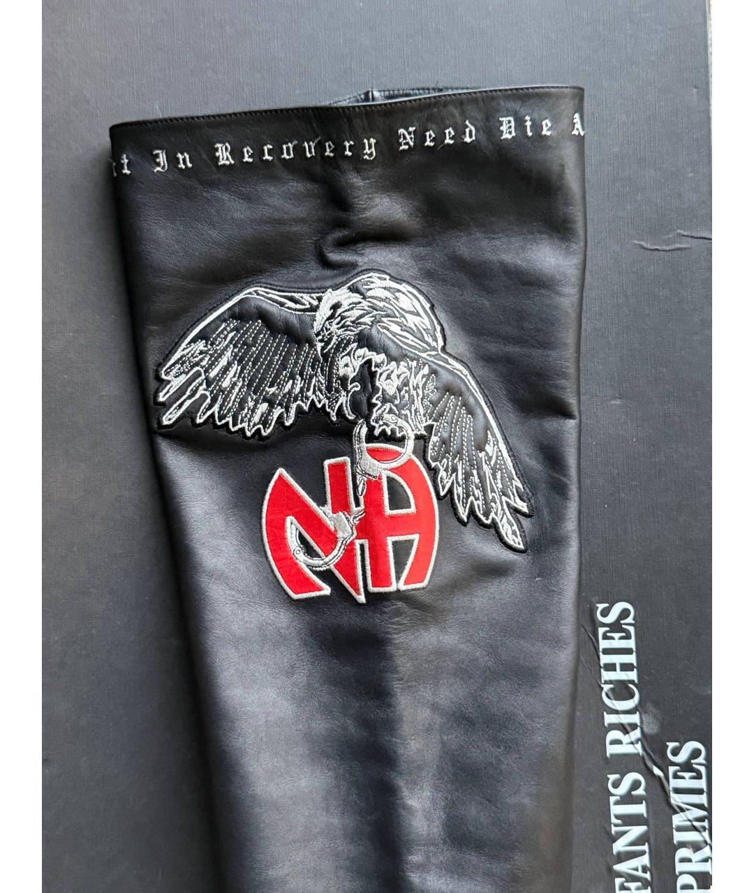 Enfants Riches Déprimés Черные кожаные высокие ботинки, фото 5