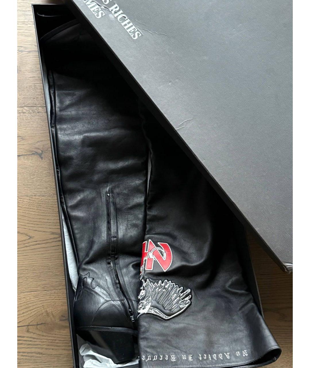 Enfants Riches Déprimés Черные кожаные высокие ботинки, фото 4