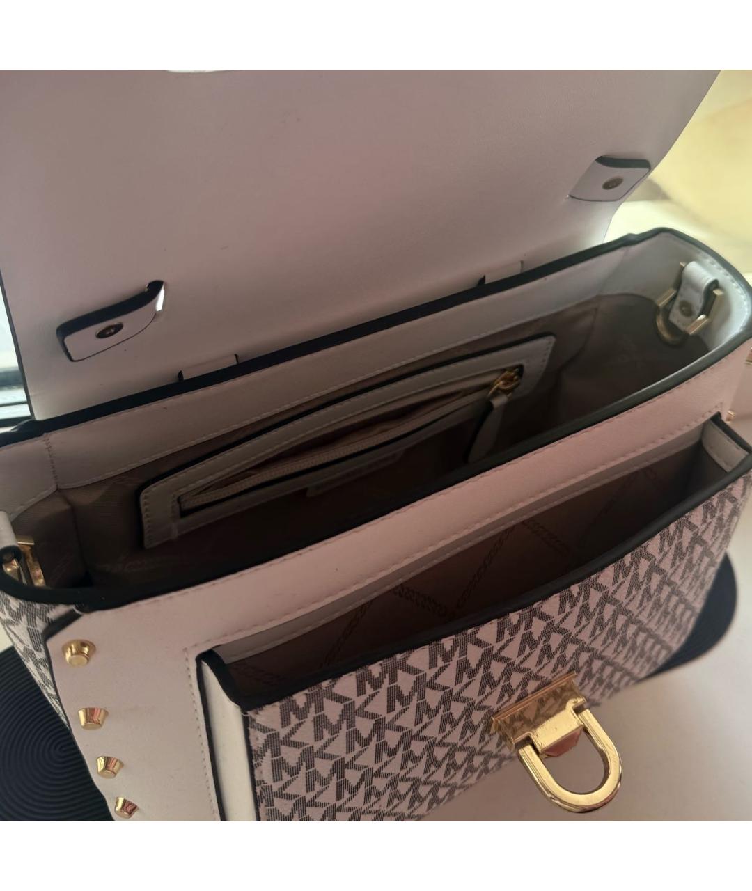 MICHAEL KORS Белая кожаная сумка с короткими ручками, фото 4