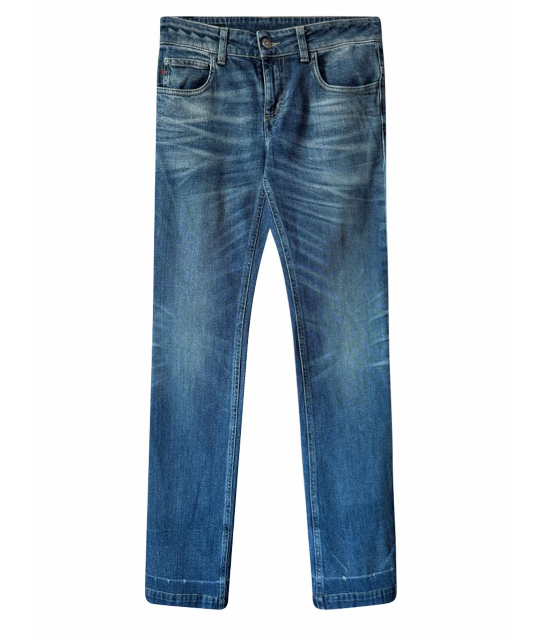GUCCI Синие хлопковые джинсы клеш, фото 1