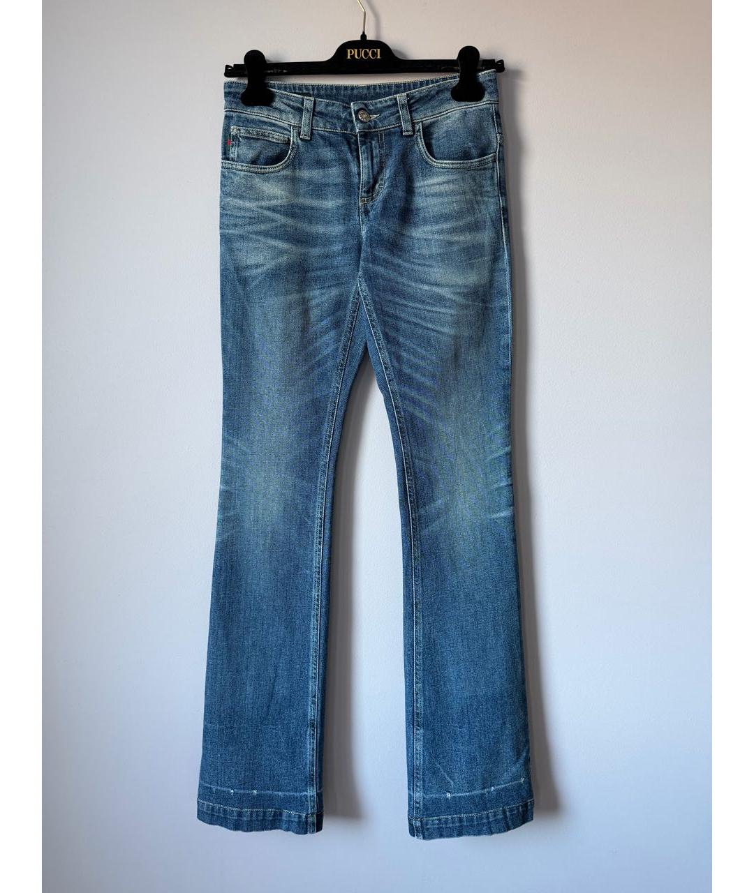 GUCCI Синие хлопковые джинсы клеш, фото 6