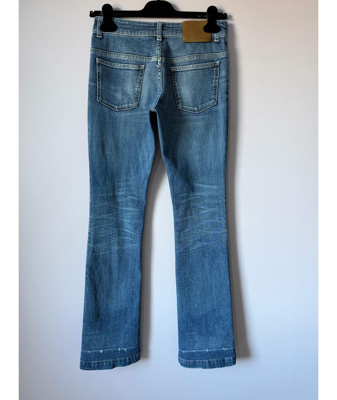 GUCCI Синие хлопковые джинсы клеш, фото 2
