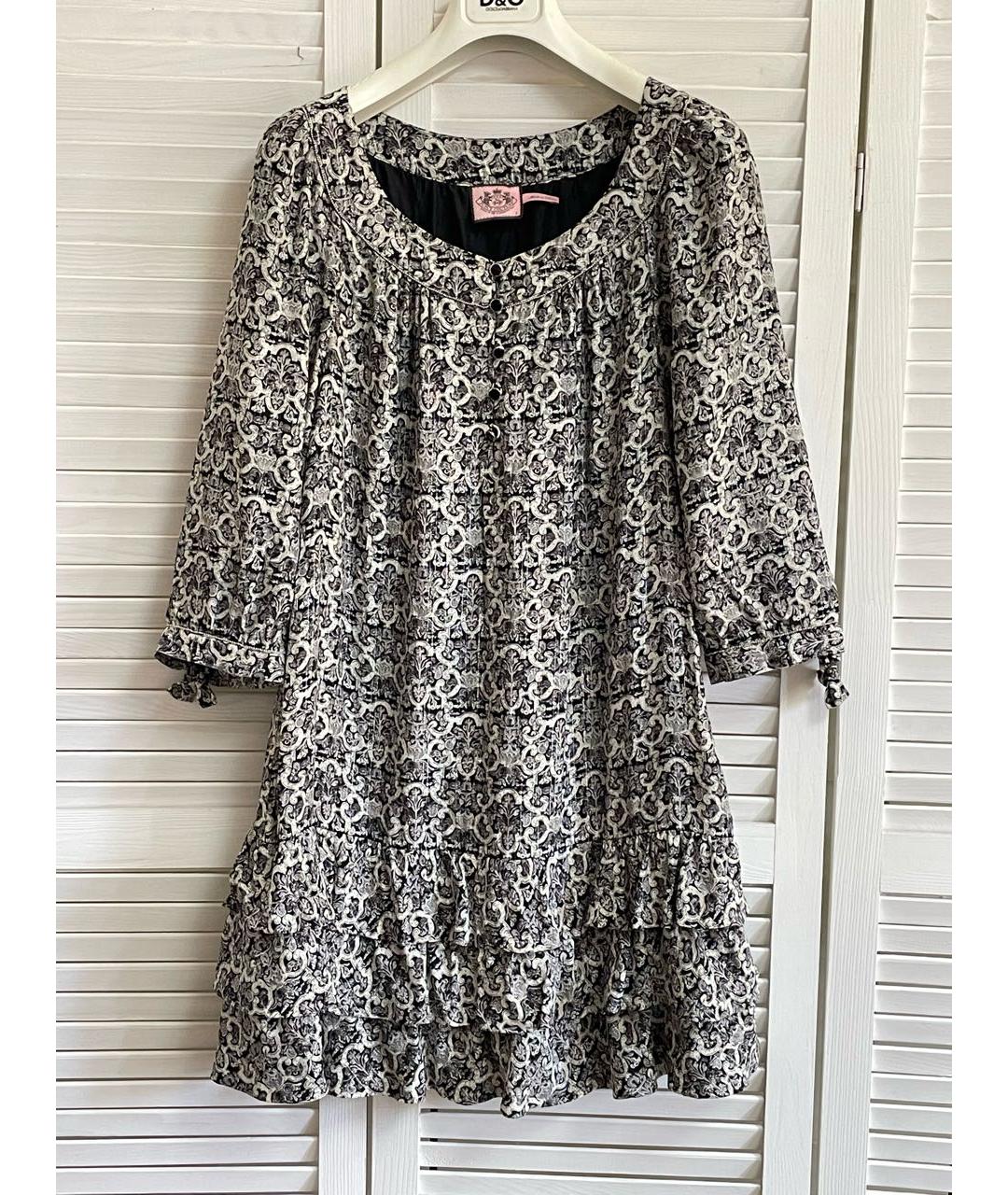 JUICY COUTURE Серое шелковое повседневное платье, фото 9