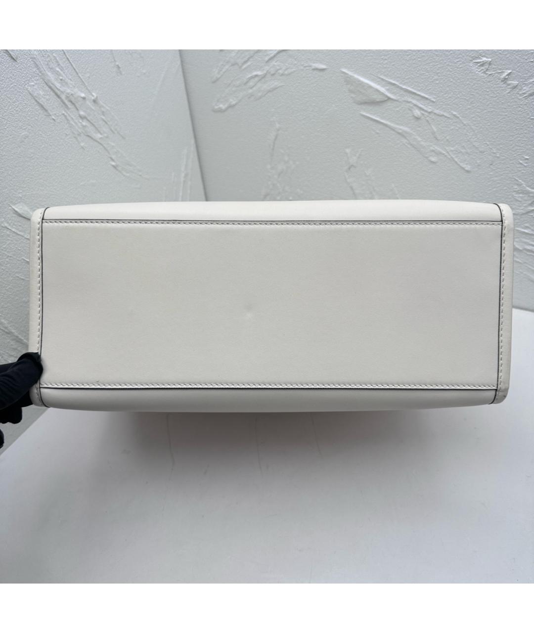 FENDI Белая кожаная сумка тоут, фото 8