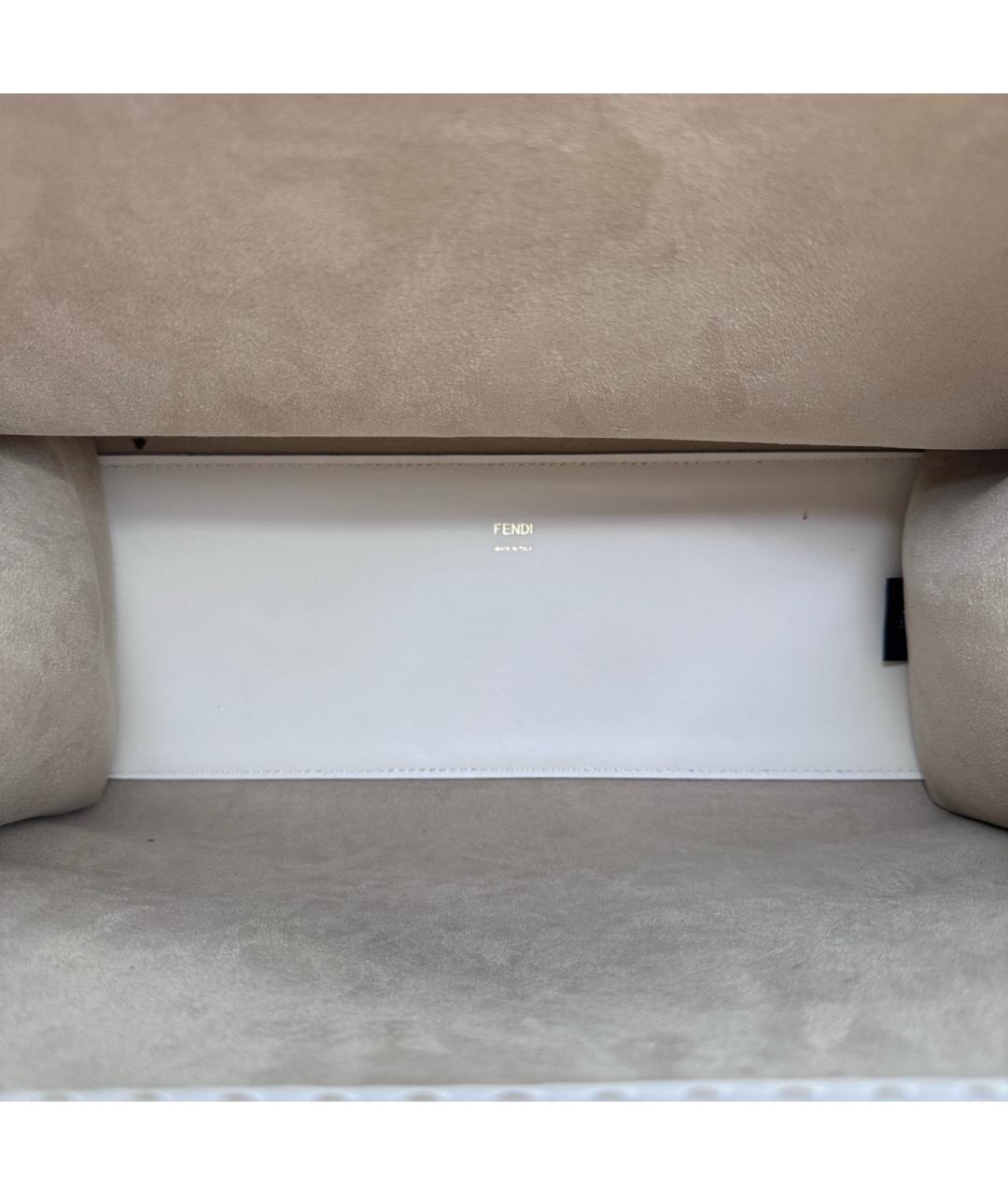 FENDI Белая кожаная сумка тоут, фото 7