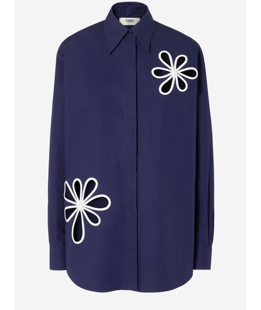 FENDI Синяя хлопковая рубашка, фото 4