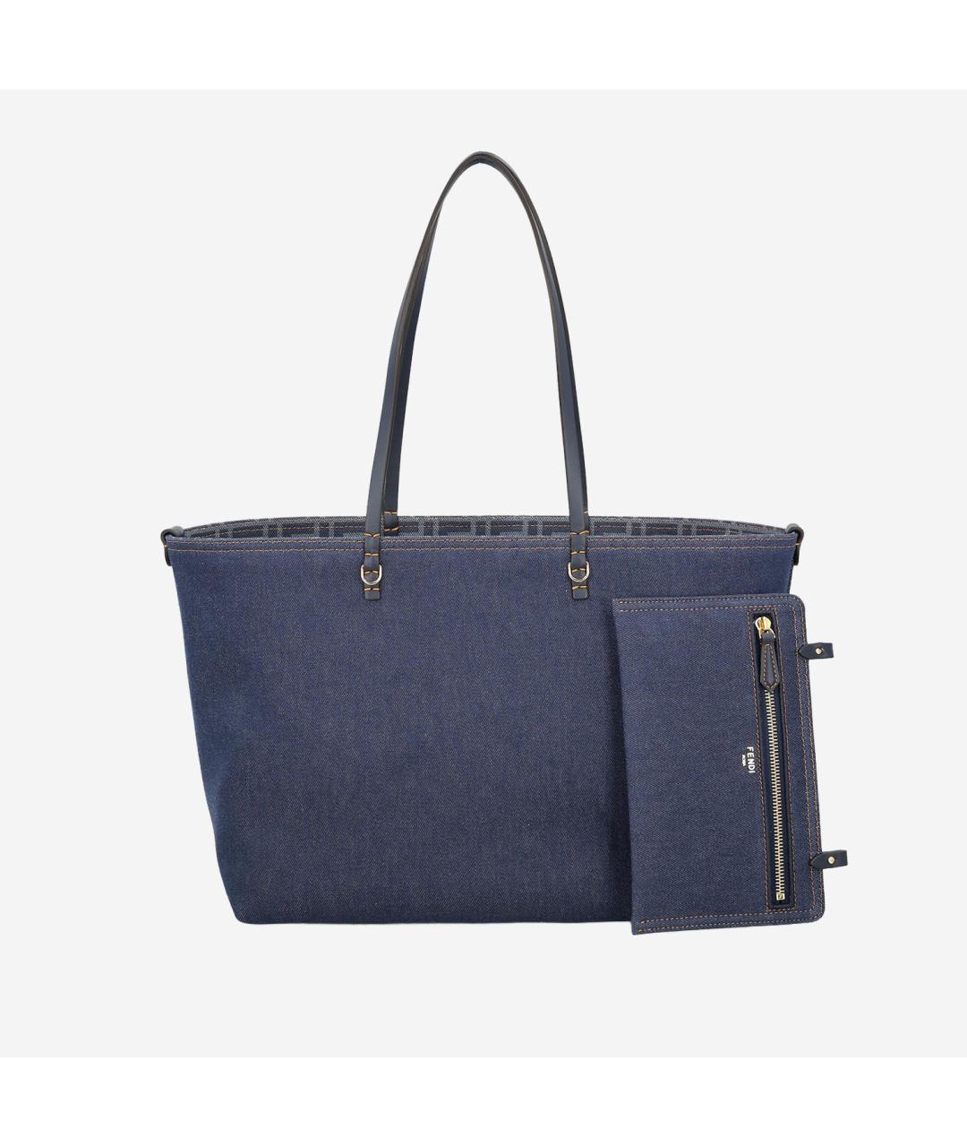 FENDI Синяя деним сумка тоут, фото 3