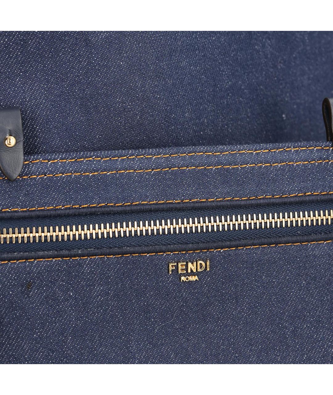 FENDI Синяя деним сумка тоут, фото 4