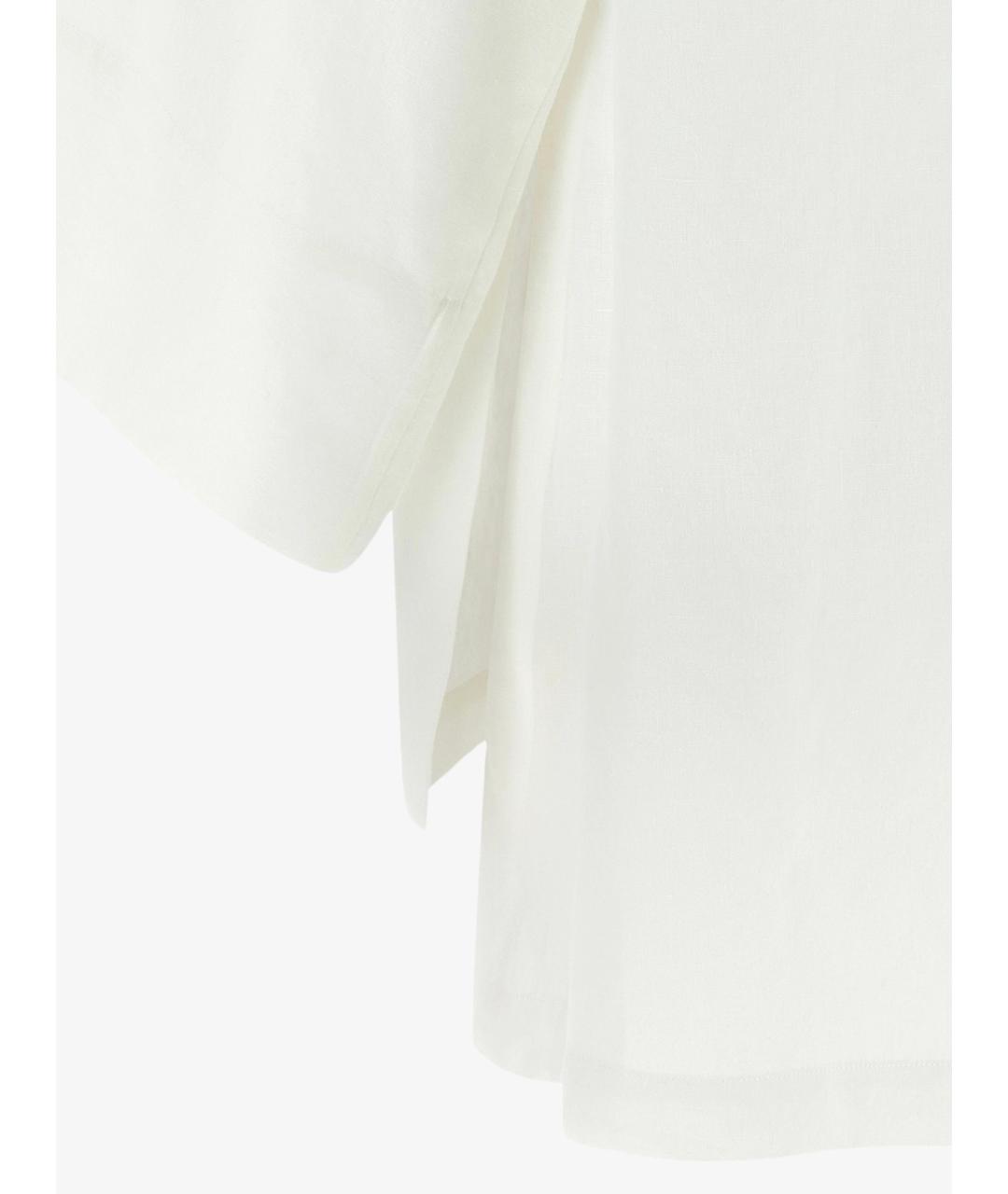 THE ROW Белая льняная блузы, фото 3