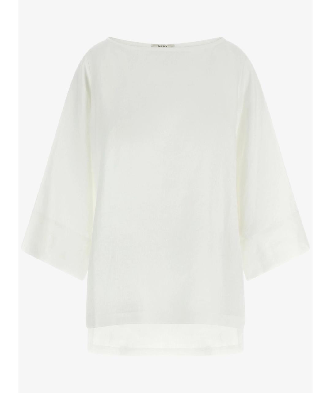 THE ROW Белая льняная блузы, фото 4