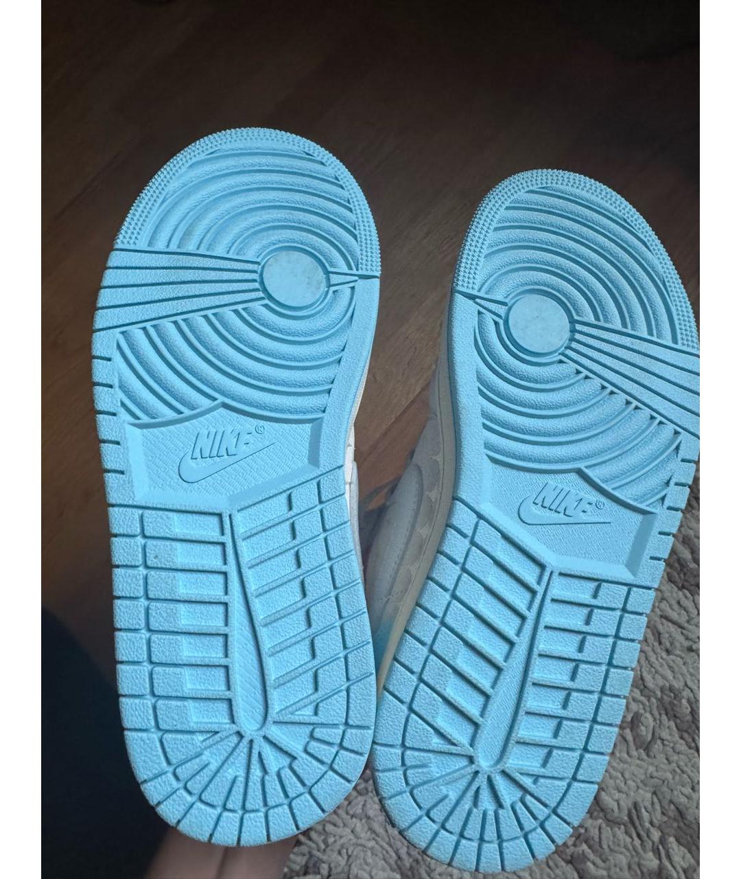 JORDAN Голубые кожаные кроссовки, фото 4