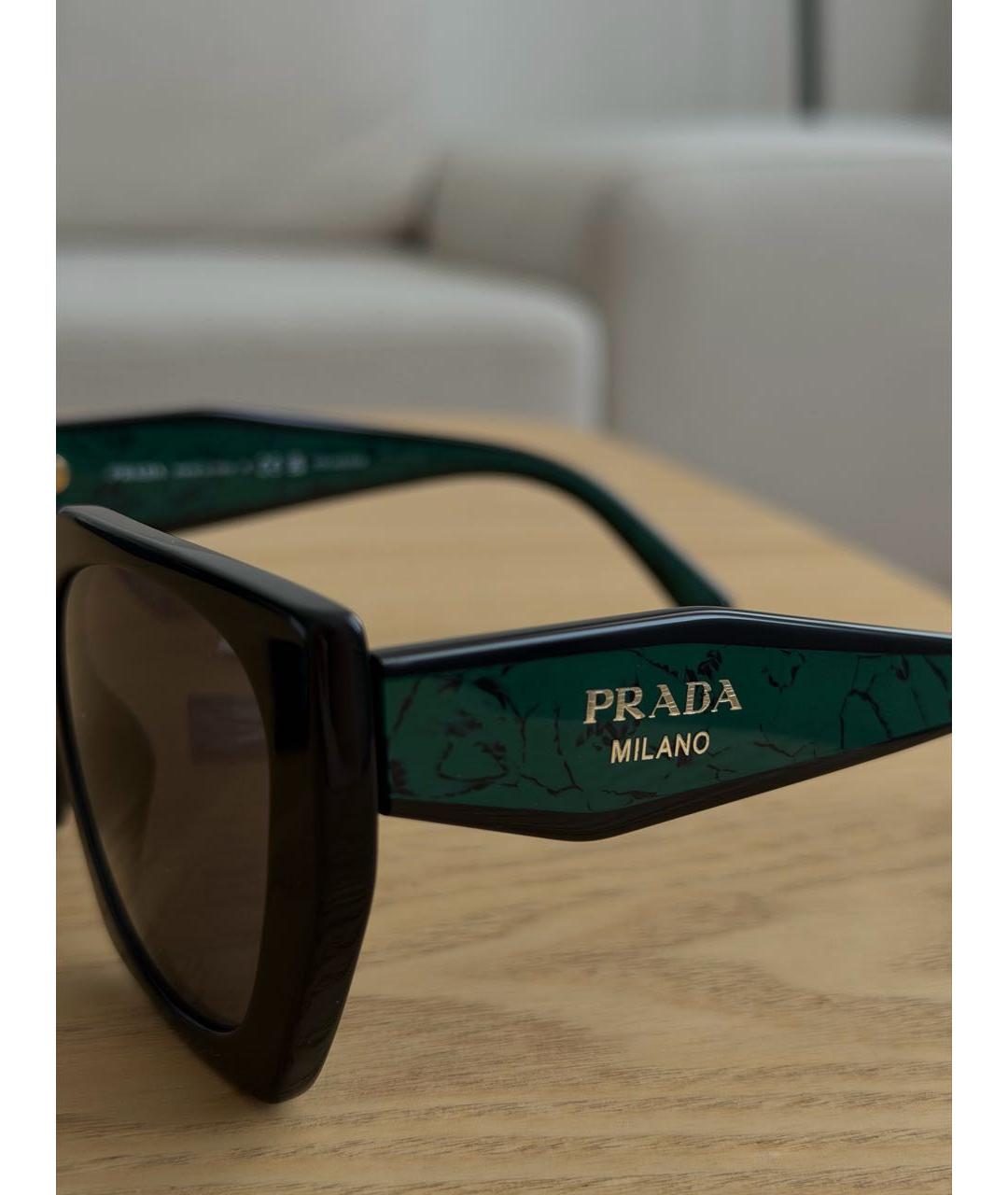 PRADA Зеленые пластиковые солнцезащитные очки, фото 3