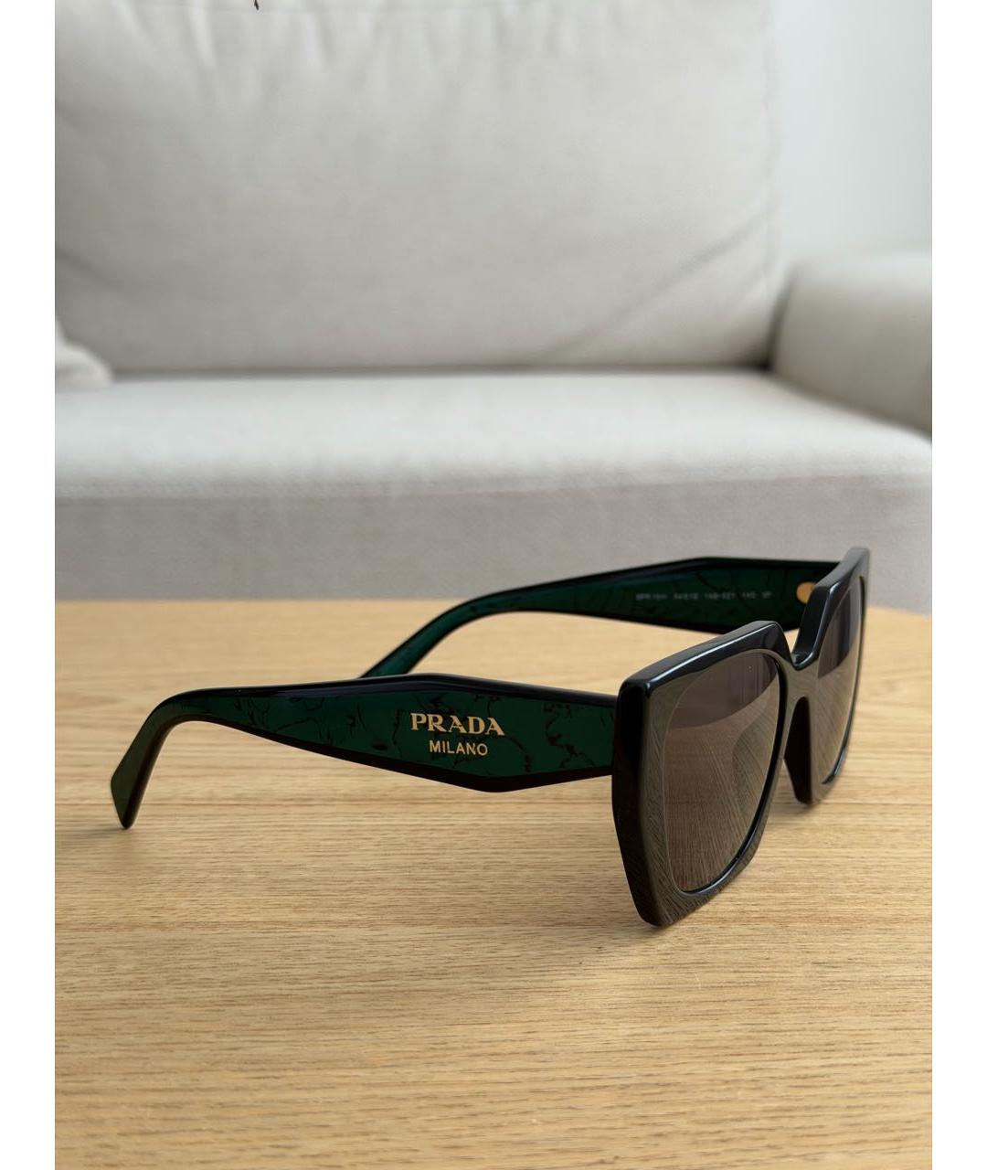 PRADA Зеленые пластиковые солнцезащитные очки, фото 2